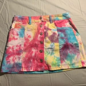 Ty dye mini skirt
